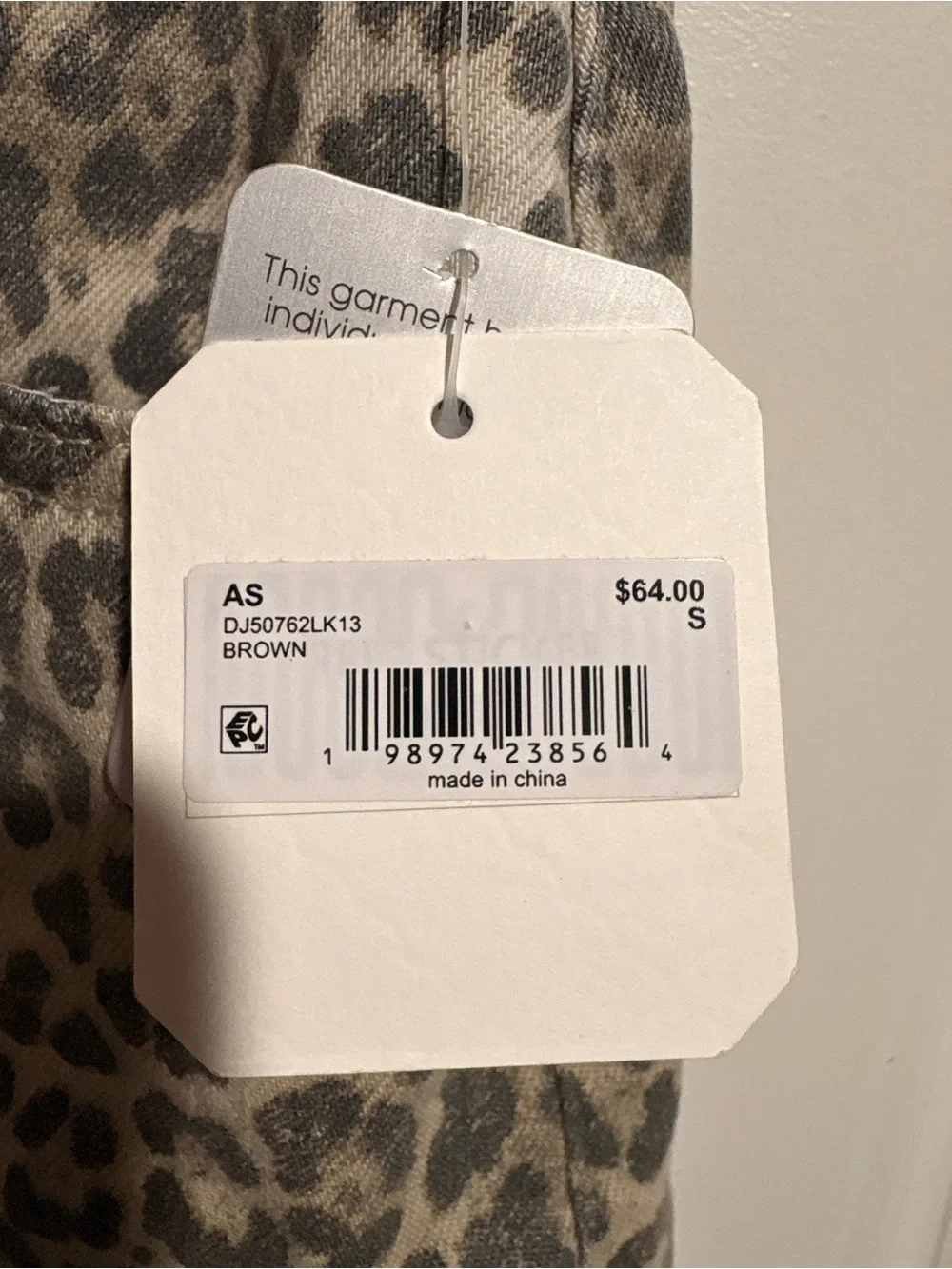 Altar'd State Leopard Print Denim Mini Skirt - Cream and Gray
